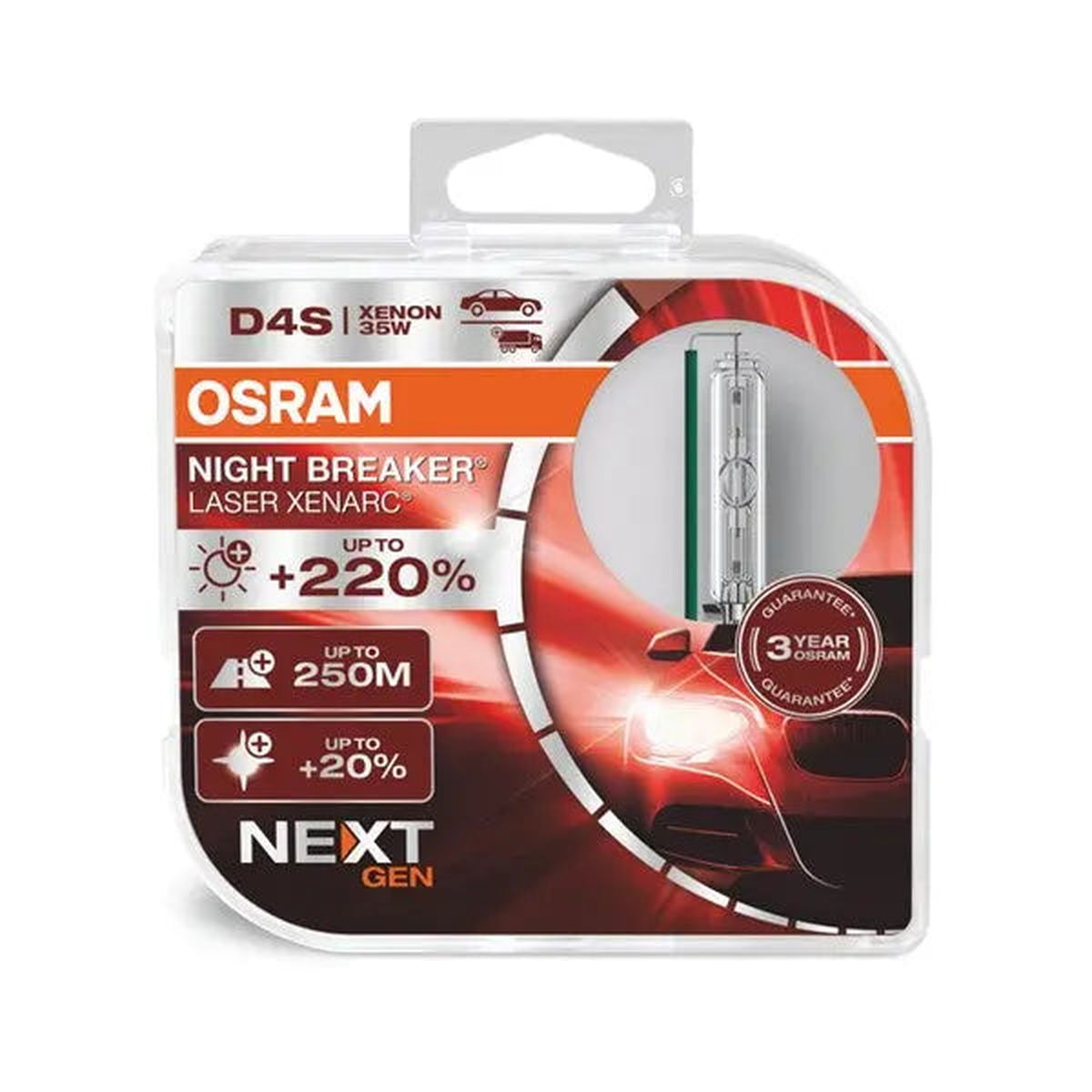 D4s Osram Night Breaker Laser Xenarc XNL Xenonpærer - Lyshelten.no