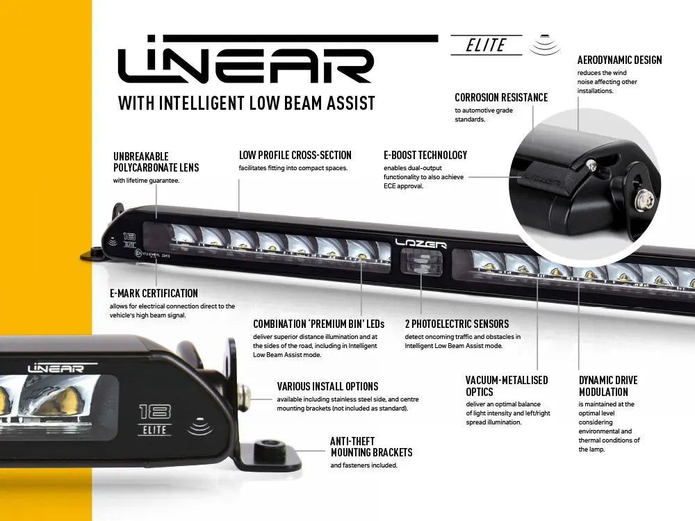 Lazer Linear-18 med ILA nærlysassistent - Lyshelten.no