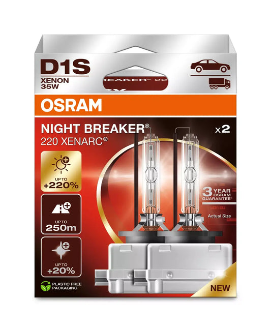 D1s Osram Night Breaker Xenarc XNB 220 Xenonpærer - Lyshelten.no