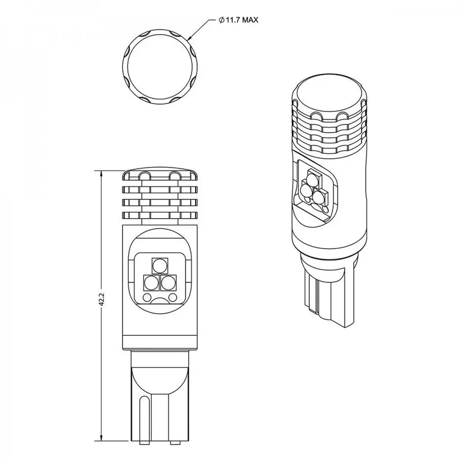 VLEDS HOsix Ryggelys pære W16W/T15 - Lyshelten.no