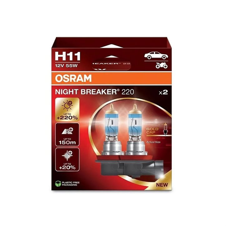 H11: Osram Night breaker 220 - Lyshelten.no